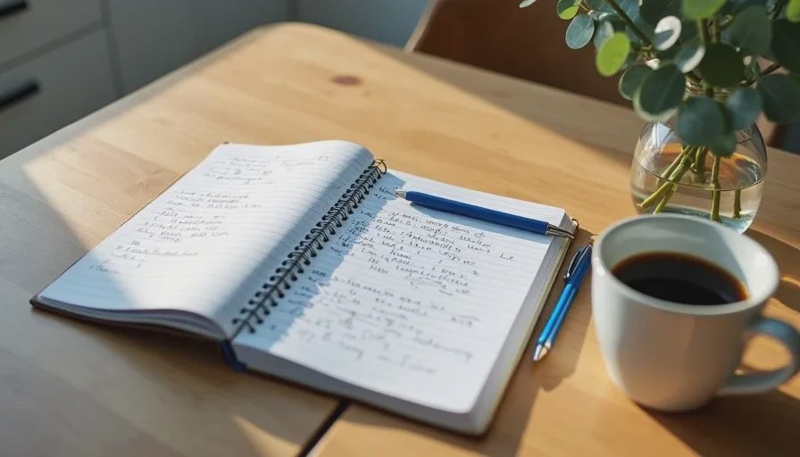 A spiral field notebook with toddler sleep logs used to track 18 month sleep regression patterns