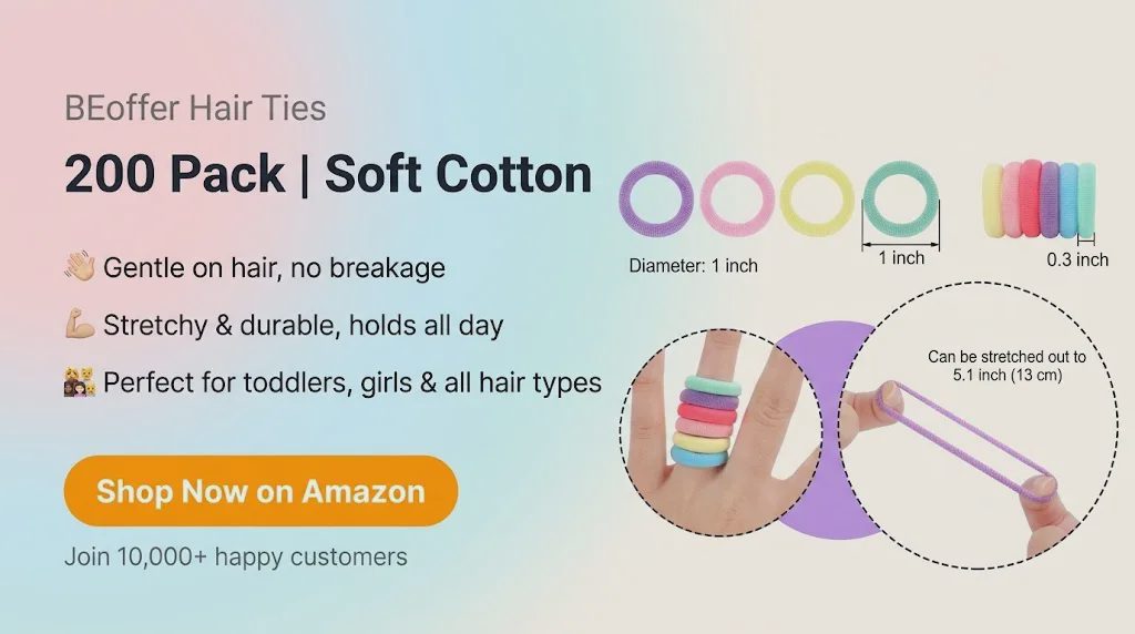 toddler hair ties no damage in zippered bag