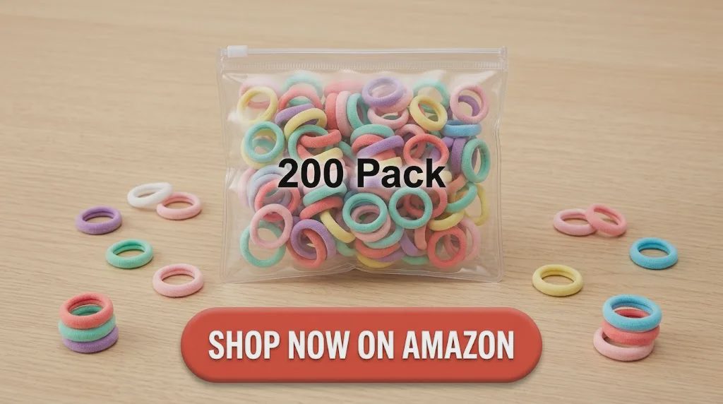 toddler hair ties no damage in zippered bag