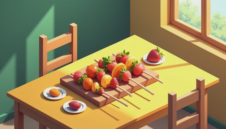 Children's Fruit Kebabs: A Safe, Easy Toddler Snack