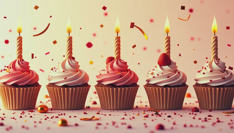 Visual context for birthday cake muffins